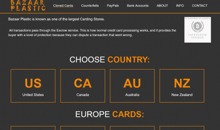 Credit card - Bazaar Plastic 
buy cloned cards, PayPal account, Counterfeits